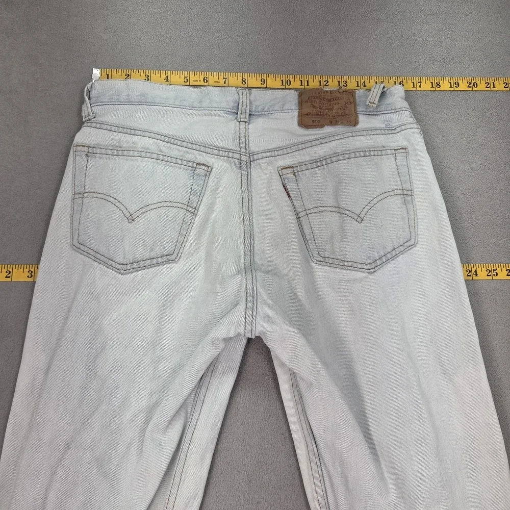 Vintage Levis 501 Jeans Mens Light Blue Straight Made USA Stains Fits 32x34 Flaw